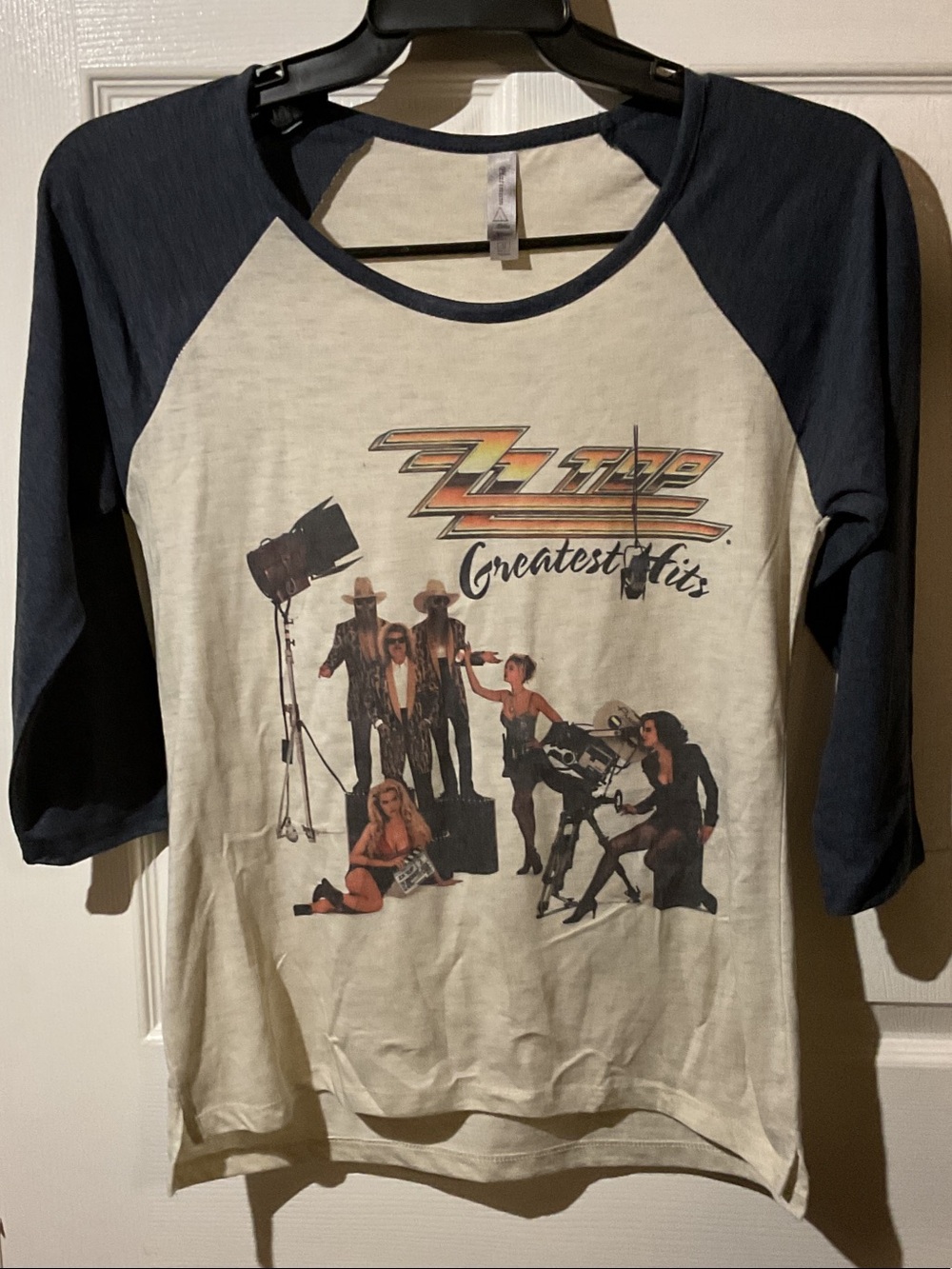 ZZ TOP Greatest Hits Cream & Navy Raglan Jersey Tee